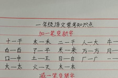 几减一笔是啥字