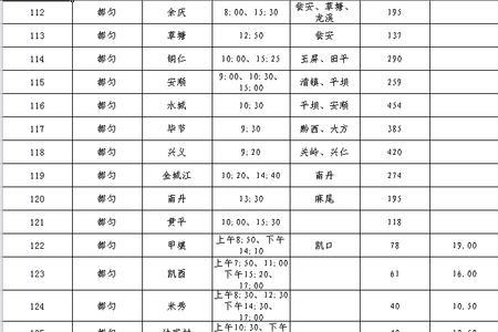 都匀高铁1号线公交路线时间表