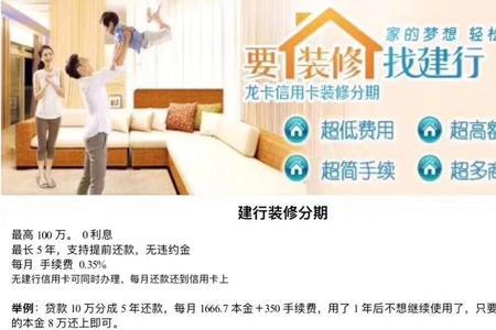 装修贷六万每月还多少建行