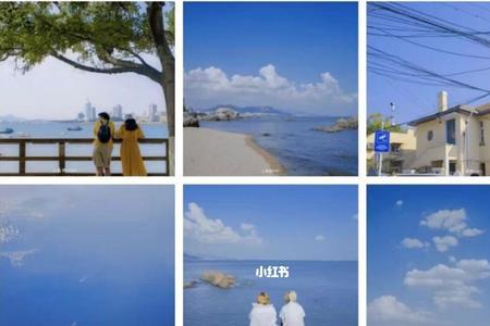 三张海边照片怎么排版