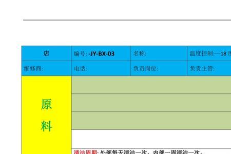 冰箱食材清理表