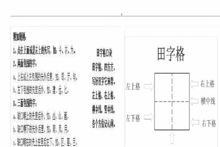 乒乓田字格写法