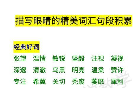 古文形容人的眼睛很深邃