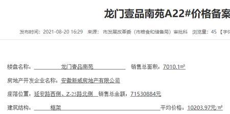 最高备案价是什么意思