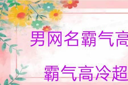 带风高冷的网名