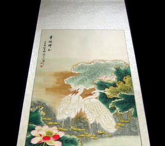 一鹭清莲国画的寓意