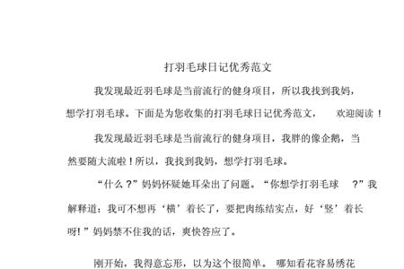 打羽毛球的描述30字左右