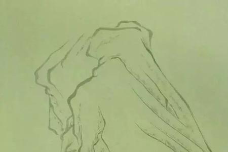 初学山石勾线规律