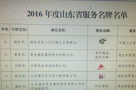 山东著名品牌5个字
