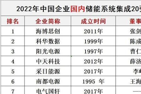 欧洲十大储能公司排名
