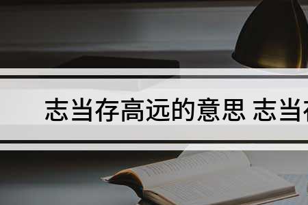 高远的志向意思