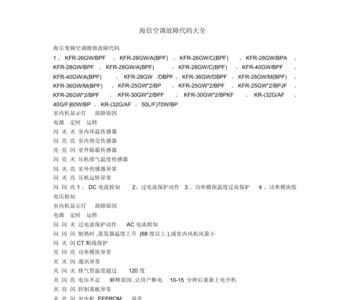 海信空调故障码u19