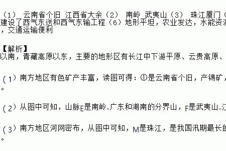 南方地区的矿产特色