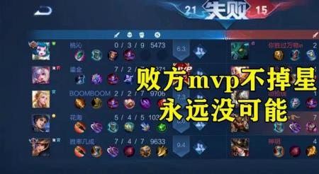 王者荣耀败方mvp金牌会算入战绩吗