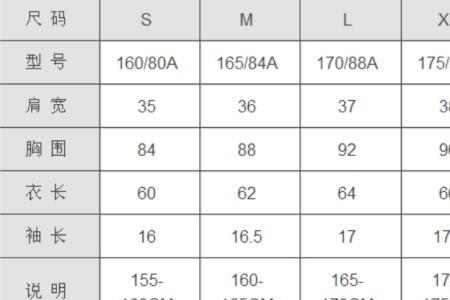 170/88对应多大码
