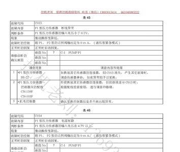 新源挖掘机故障代码