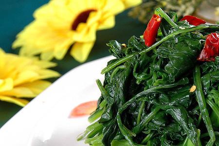生炝菠菜叶的做法