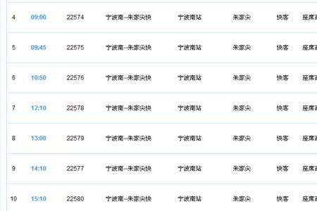 普陀山到宁波高铁站大巴时间表