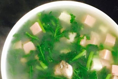 无油油菜豆腐汤做法