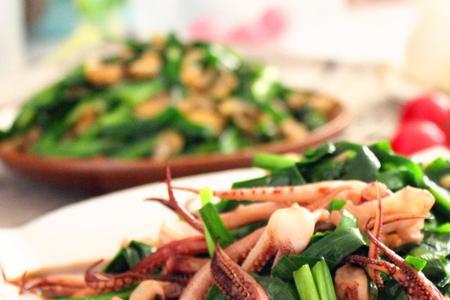 章鱼须炒韭菜的做法