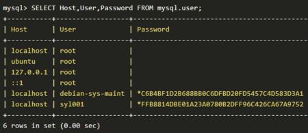 mysql查不到user表