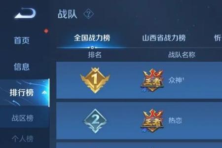 王者荣耀全国实时排名是什么