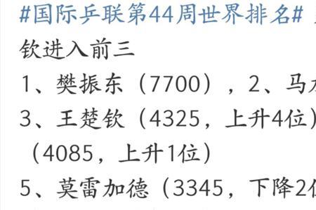 国际乒联2004年排名