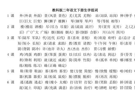 姨组词二年级下册