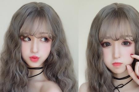 玉米须发型适合妆容