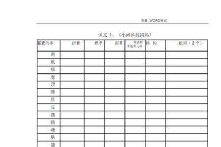 查字典的标准格式