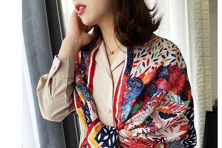 长围巾缝几下改披肩