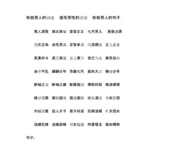 形容男人很有才华的词语