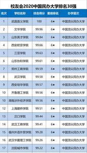武汉城市学院民办大学中的排名