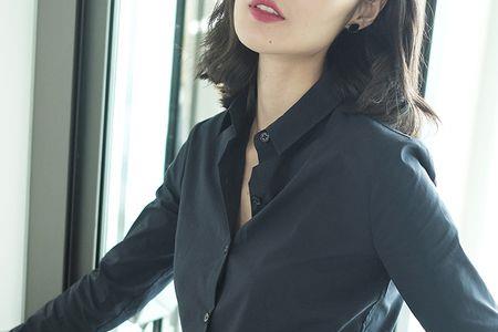 藏蓝色立领衬衫女怎么搭配