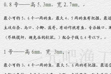 千又1号鱼钩多大