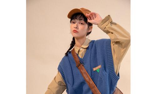 自带袖边的马甲编织