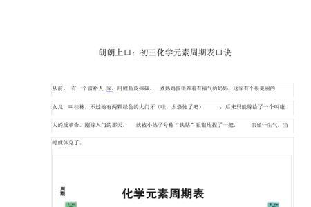 元素周期表口诀歌电子版