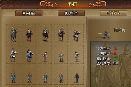 4星武将几个兵种