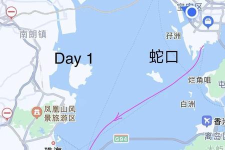 深圳到珠海经过什么海