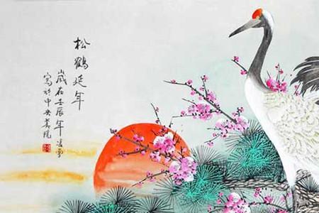 仙鹤牡丹图的寓意