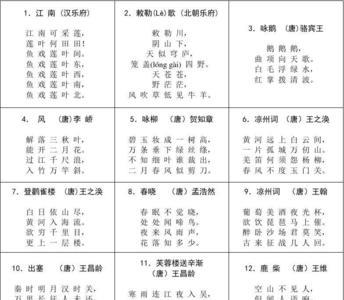 广西小学一年级古诗必背