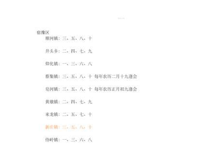 扬州乡镇赶集时间表