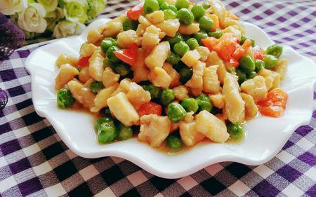 豌豆炒面筋做法