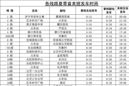 夏天济南公交车早上几点开始