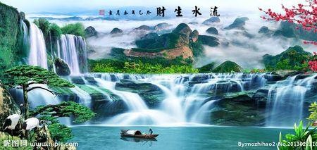 高山流水图可以挂客厅吗