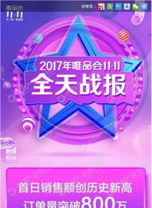 唯品会双11活动什么时候开始