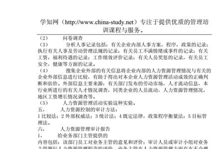 人力资源审计的重点是什么