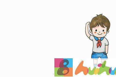 小学生侧身敬礼简笔画