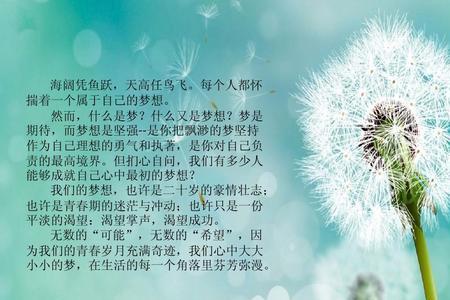 青春的梦想需要培养什么品质