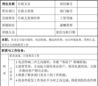 对行政文员岗位的认识和理解